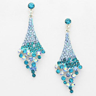 Blue Ocean Depths Dangle Glam Earrings.JPG